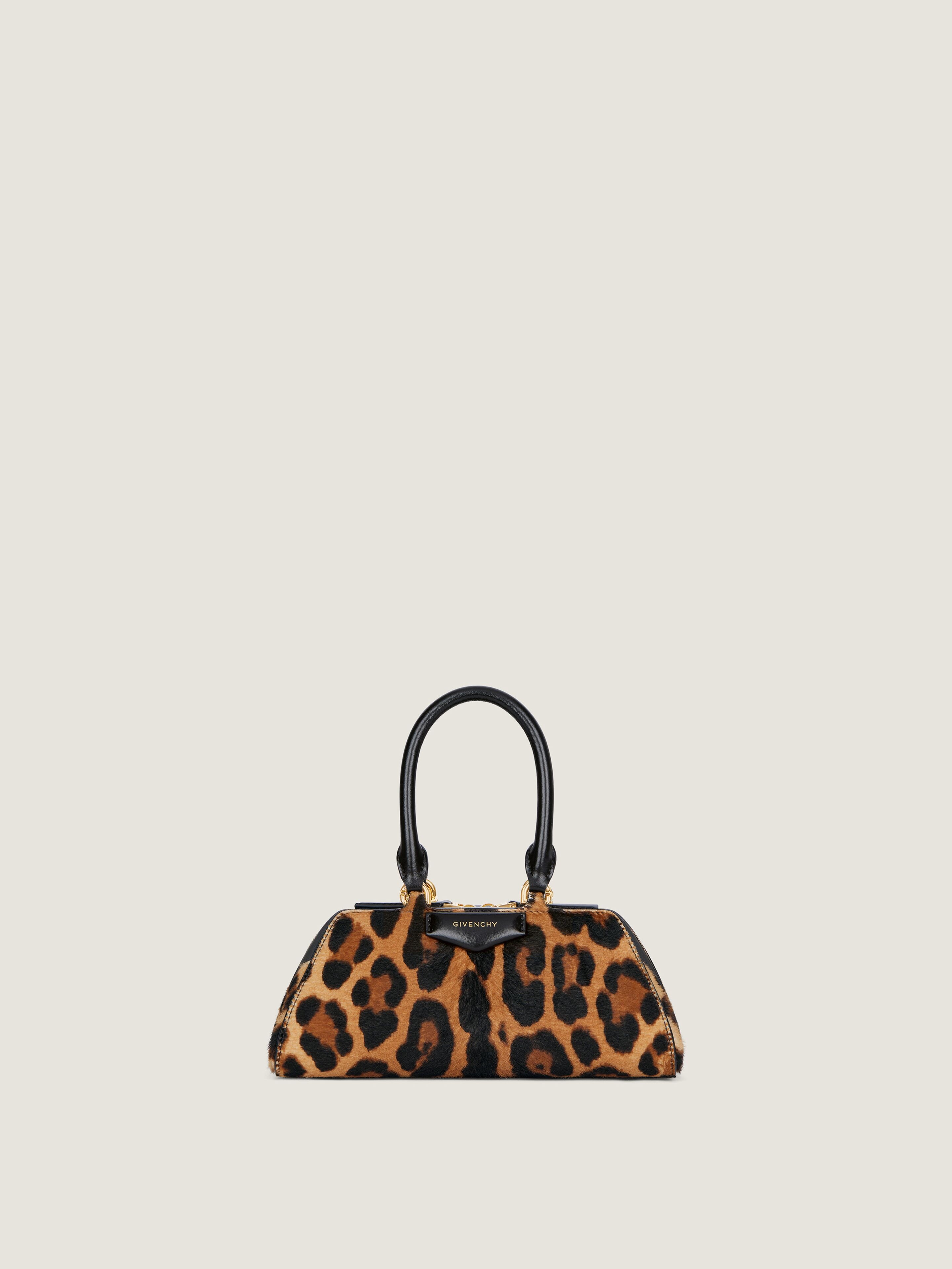 Mini Antigona East-West bag in leopard pony effect leather